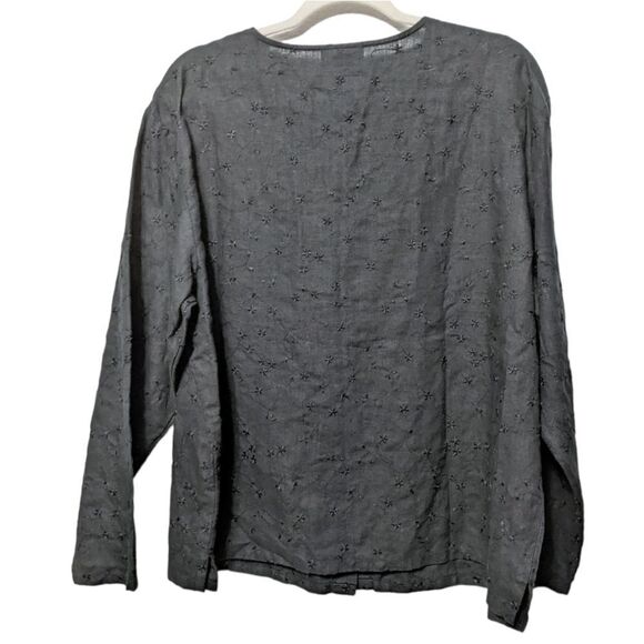 TALBOTS 100% Linen Embroidered Button Up Shirt L - Picture 4 of 6